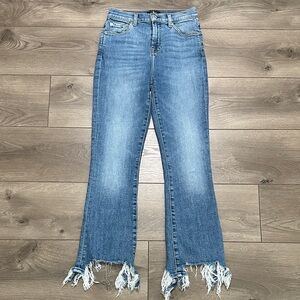 7 For‎ All Mankind High Waist Slim Kick Stretch Crop Blue Jeans Size 26